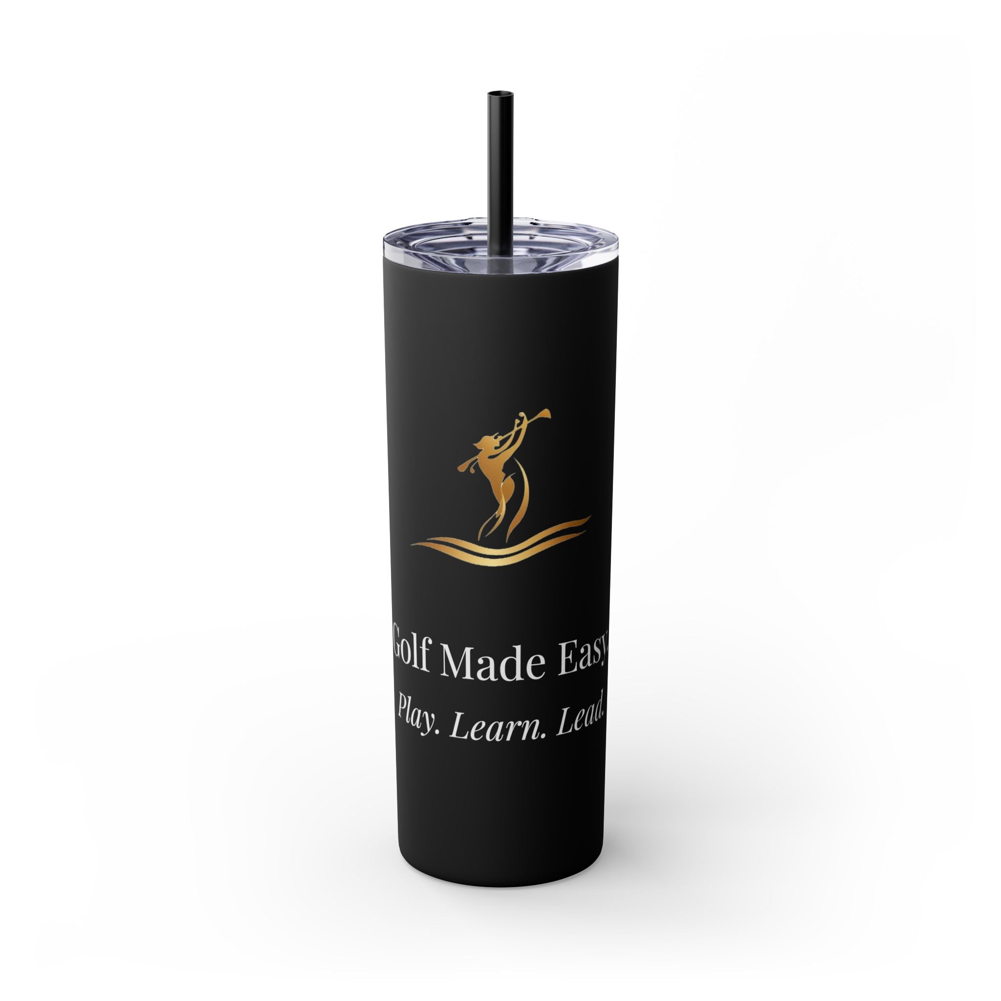 Skinny Golf Tumbler with Straw 20oz — 'Golf Made Easy'