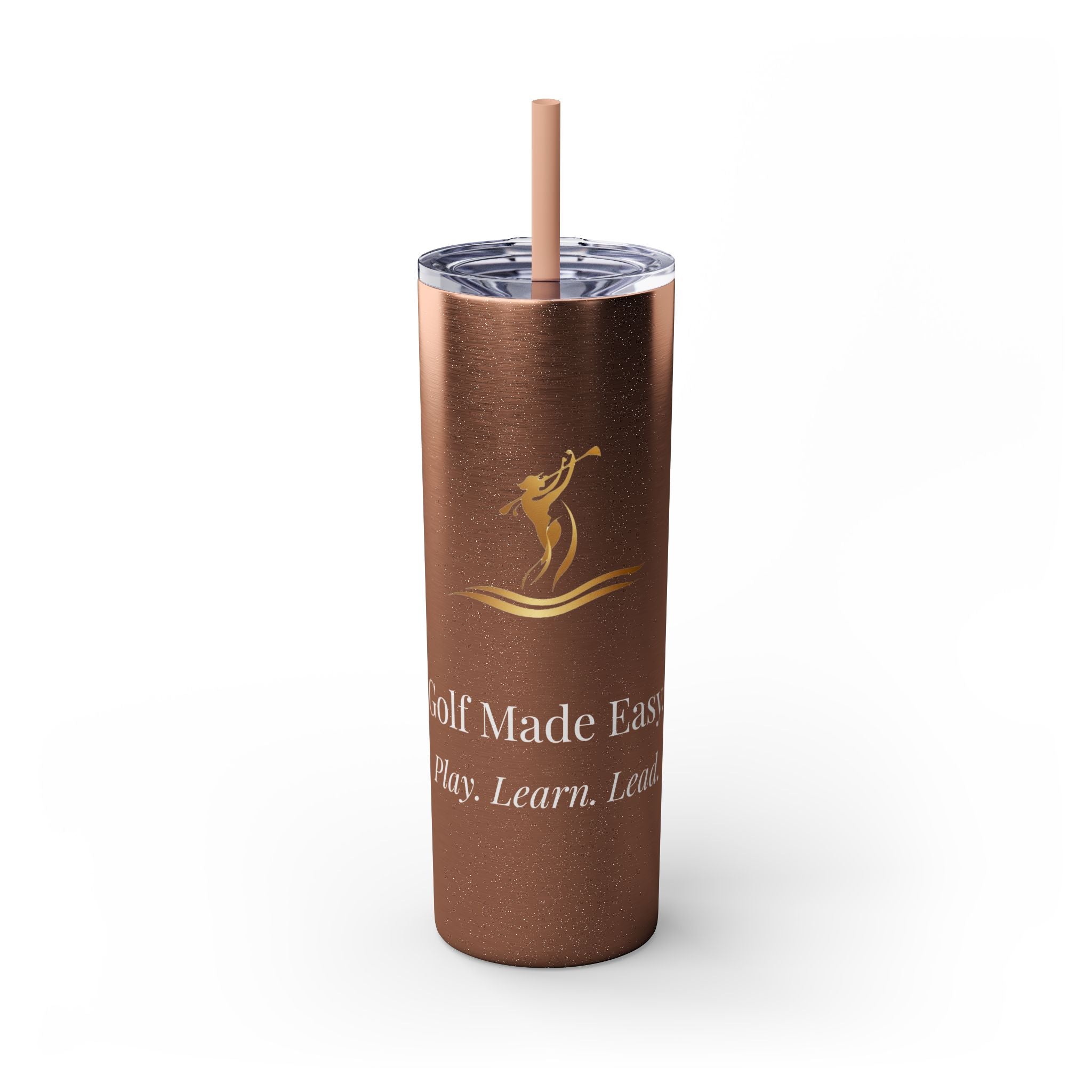 Skinny Golf Tumbler with Straw 20oz — 'Golf Made Easy'