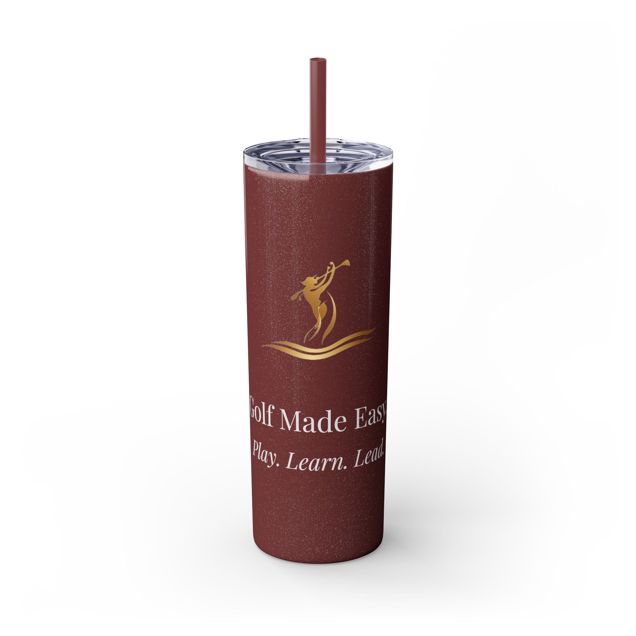 Skinny Golf Tumbler with Straw 20oz — 'Golf Made Easy'