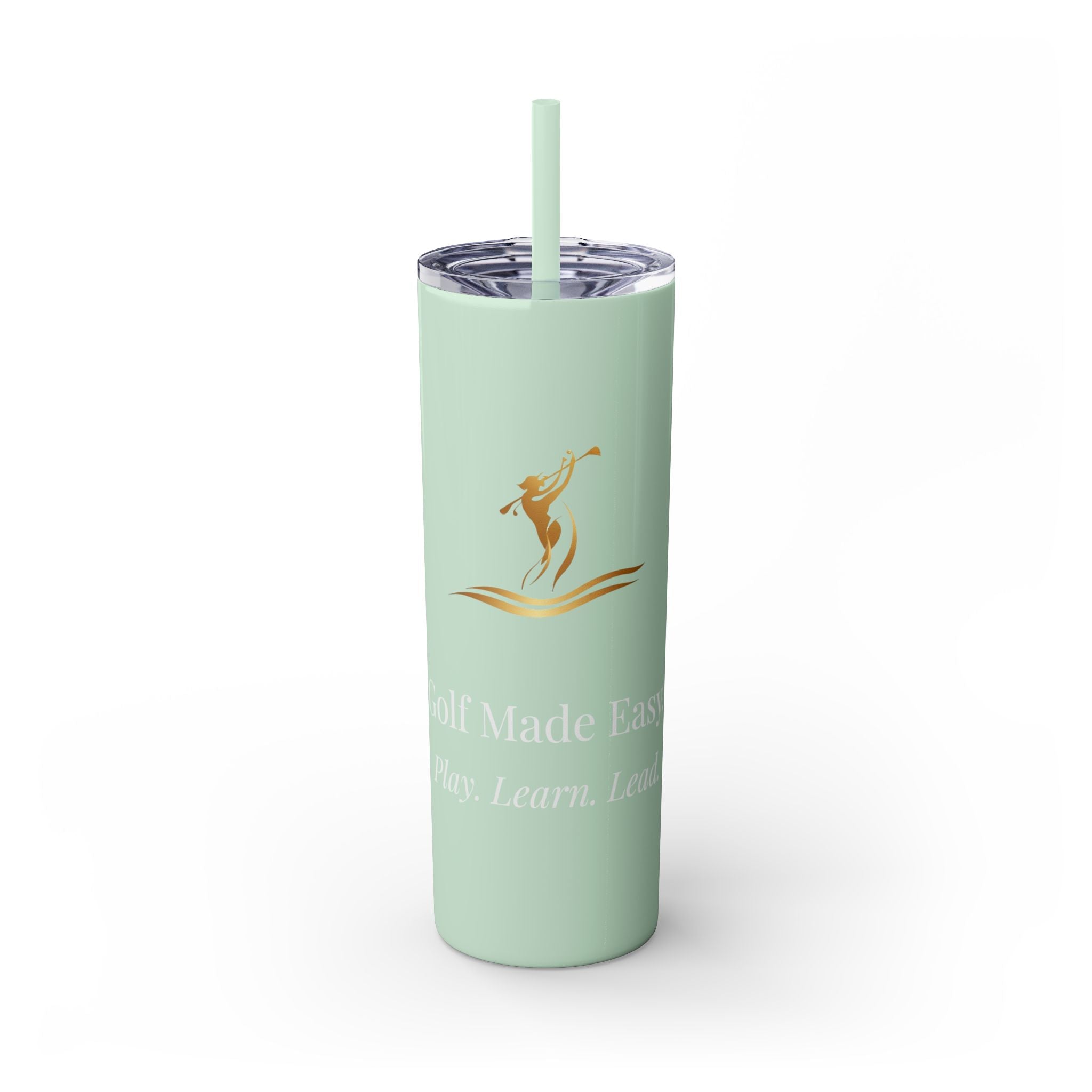 Skinny Golf Tumbler with Straw 20oz — 'Golf Made Easy'