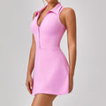 Slimming High Top Collared Golf Dress