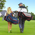 NNECW Lightweight & Large Capacity Golf Cart Bag with Beverage Cooler Bag-Blue